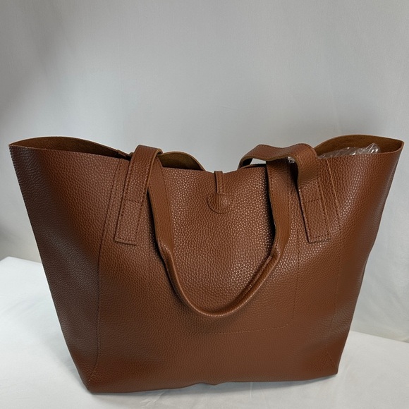 Tanger Large Brown Leather Tote with Tassel - Picture 6 of 14